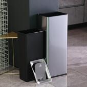 不锈钢卫生间擦手纸摇盖垃圾桶大号办公室大堂楼道厕所直投收纳桶