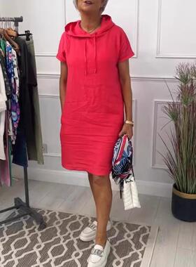 Pocket short sleeved dress for women's clothing