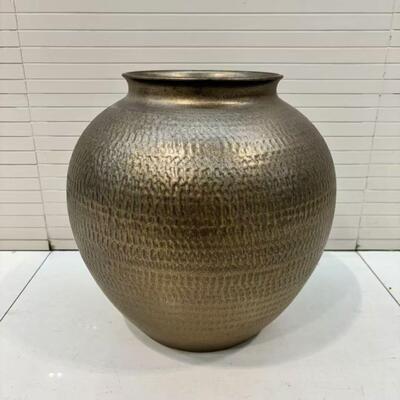 金色陶瓷花摆瓶桌落地大号插花器干枝陶板罐酒店面样FTO房玄关装