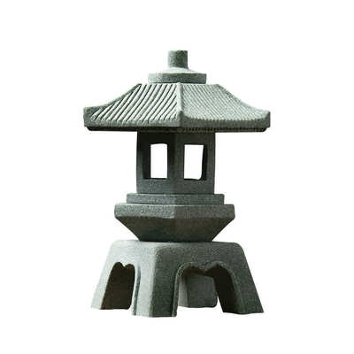 创意摆件禅意复古户外石塔宫灯装饰茶桌摆件禅灯鱼缸石灯笼小摆设