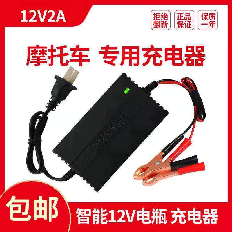 机车电瓶12V夹子充电器12v汽车蓄电池修复充电机干水踏板通用型