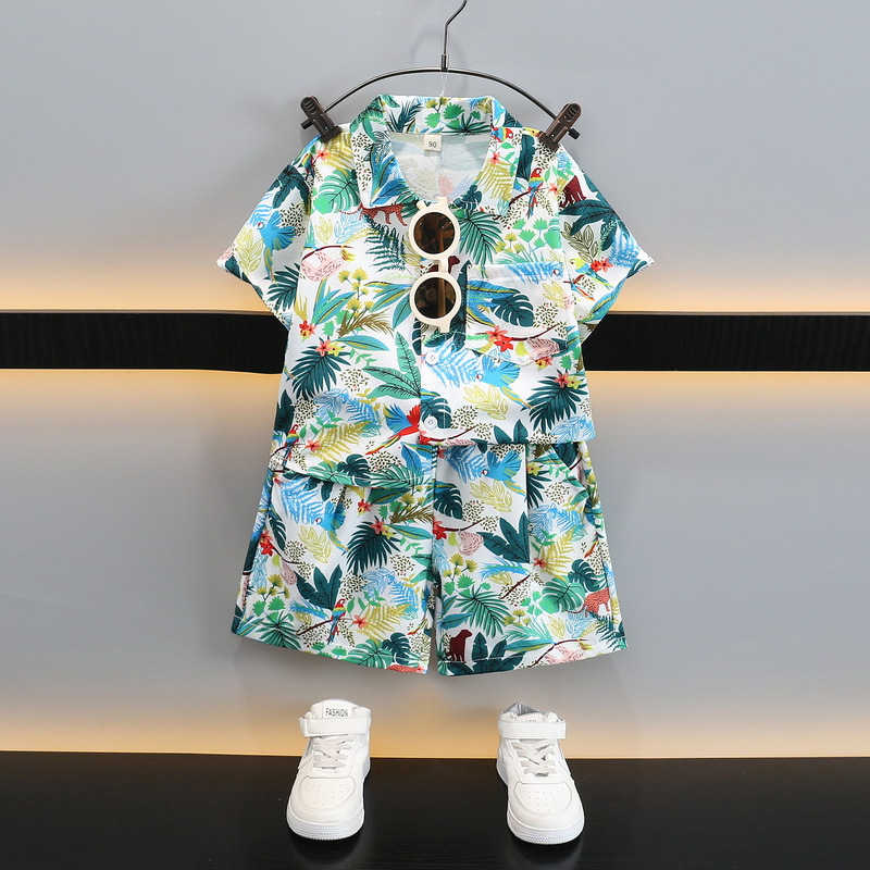 男童夏装衬衫衬衫儿童运动套装