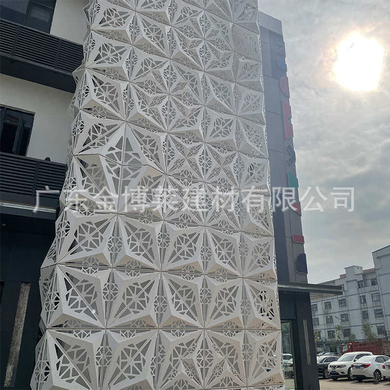 门头孔造型氟碳单板冲架背景厂家幕墙镂空铝板廊雕花白色墙铝铝板