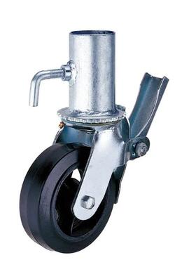 寸实心橡胶移手动脚架型脚轮鹰架轮8带FR-SCFC9重刹车万向静音脚