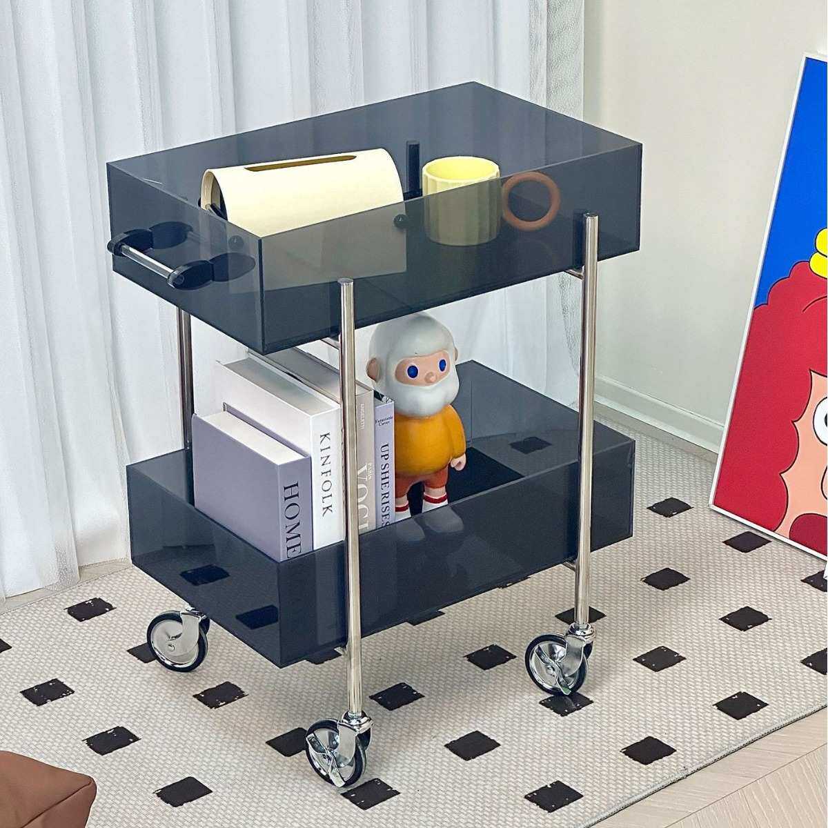 多功能高颜值亚克力小推车厨房零食多层置物架柜客厅沙发边几角几,收纳整理,整理架/置物架/收纳架,淘宝优惠券,粉丝福利购,淘宝优惠卷