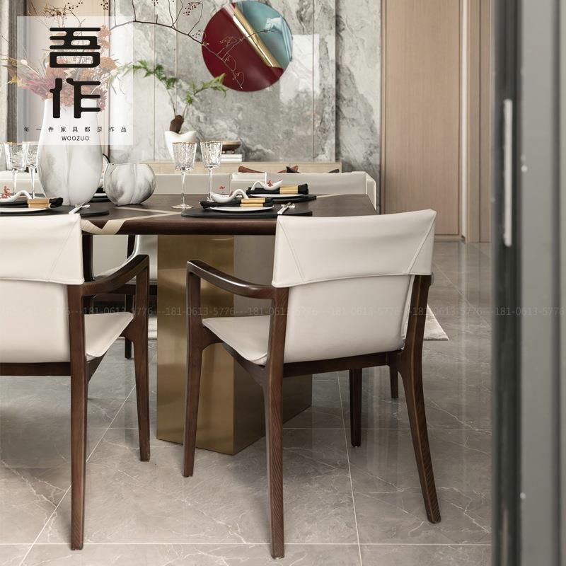 代中式FGH简约桌现别墅酒店样板房餐厅家餐桌椅客厅沙发长全套具