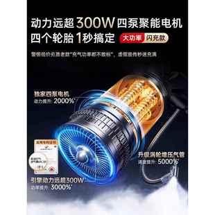 车载无线电充气泵启便携式 汽轮胎打气泵动车应急741电源动一体机