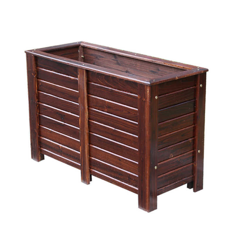 户外防腐木花箱正方形特大号庭院种树箱 城市建设室外花槽组合