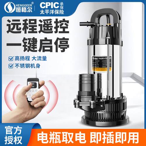 直流潜水泵电瓶式48v60v电动车专用72v不锈钢抽水泵浇菜灌溉水泵
