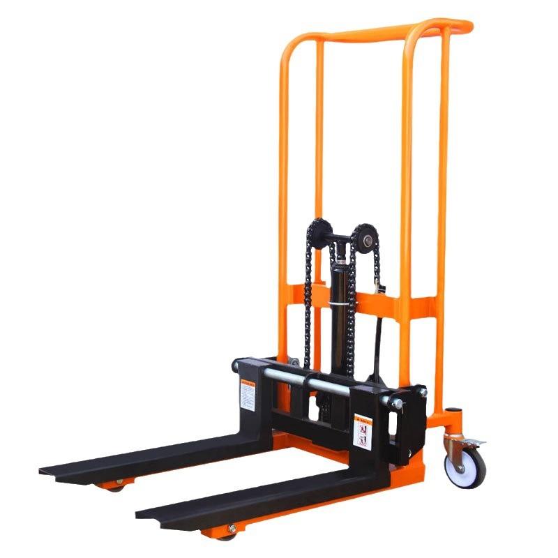 小型微型升高叉车家用手推搬运堆高车手动液压轻便升降叉车现货