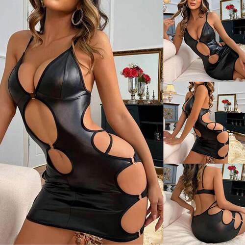 Funny underwear sexy hanging neck cut-out skirt