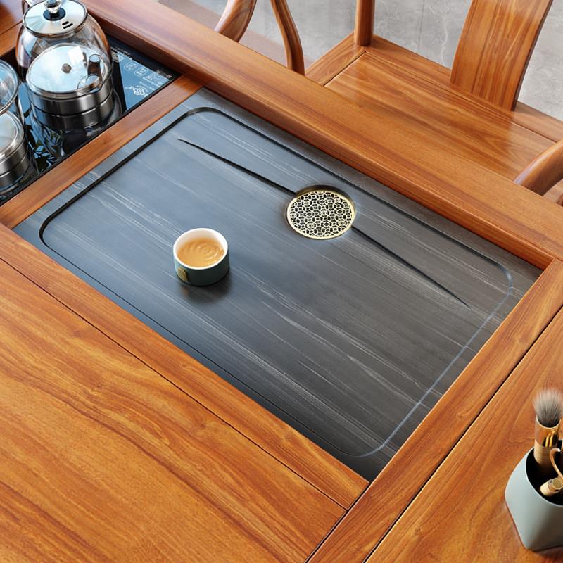 茶桌漏水面板定制嵌入式茶盘石盘大理石茶台替换板茶几石板面内嵌