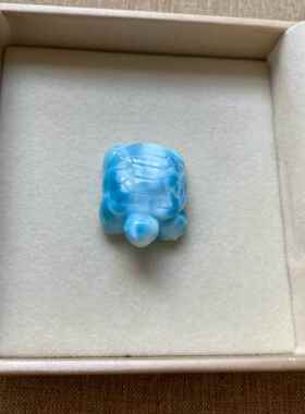 海纹石小乌龟吊坠拉利玛龙龟项坠锁骨链坠挂件规格30.4*23.5*12mm