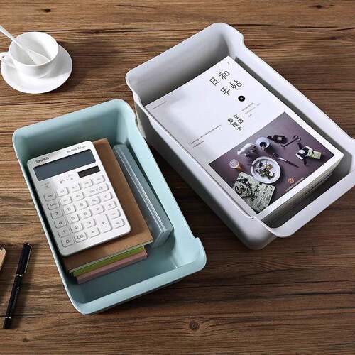 Simple Desktop Organizer Box, Square Plastic Large Cosmetic
