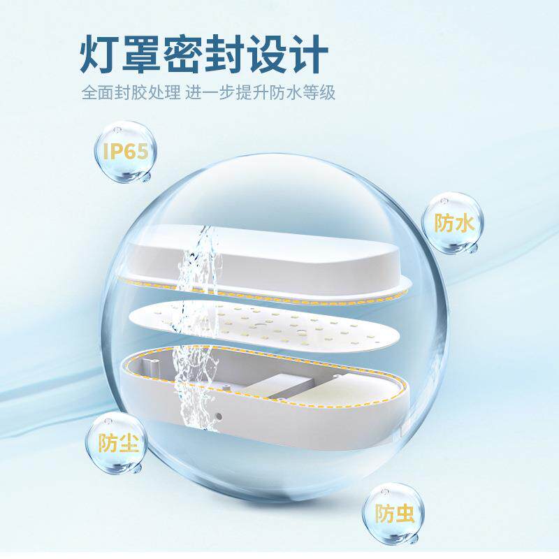 三防壁灯led防潮灯浴室简约白色阳台灯走廊过道厨卫生间IP54防水