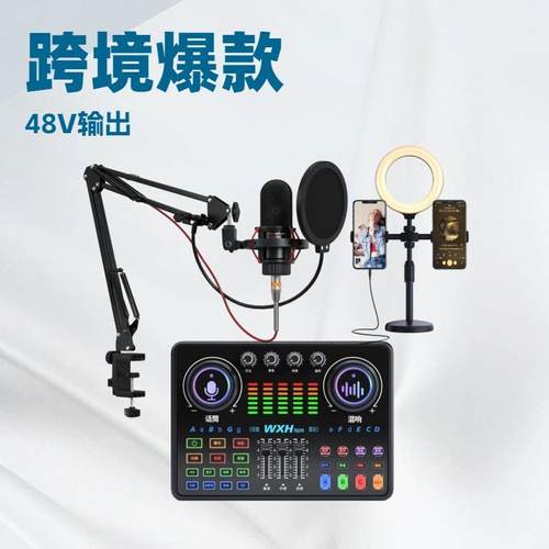 手机声卡一体机 直播声卡支架套装 电脑麦克风录音声卡直播全套