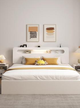 白色箱体床榻榻米床床板排骨架1.5米双人床2024新款经济型出租房