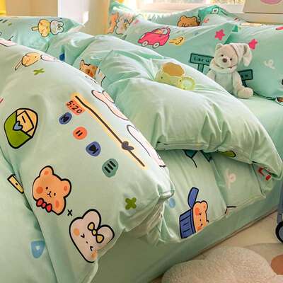 2026新款卡通纯棉床上四件套100全棉儿童被套床单三件套床笠床品4