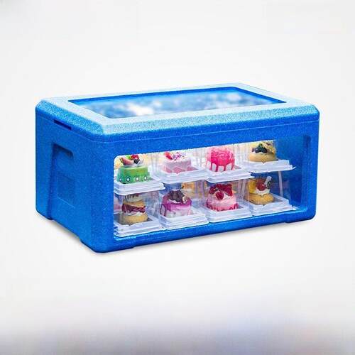 okokok46升视觉保温盒甜点提拉米苏冷蛋糕商业摊位食品保鲜