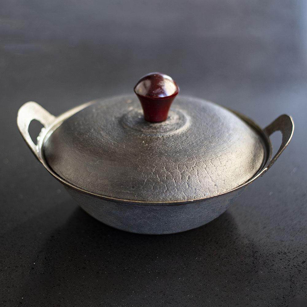 山西阳泉生铁铸铁无涂层平底商用22cm一人焖面锅燃气电磁炉通用