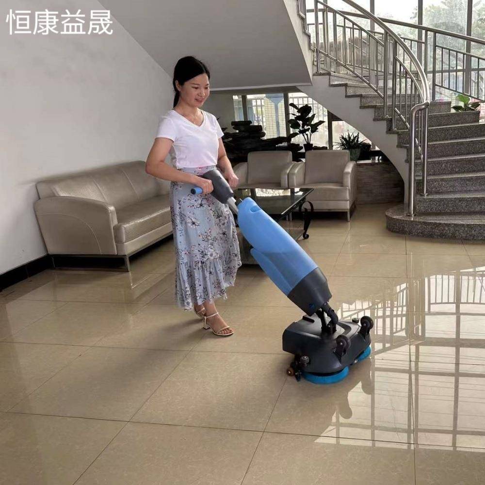 手推式小型洗地机商用家用酒店餐厅学校工厂工业拖地机吸拖一体机