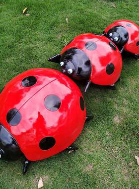 瓢虫摆件花园庭院装饰品草地树木装饰工艺品景观小品雕塑昆虫模型