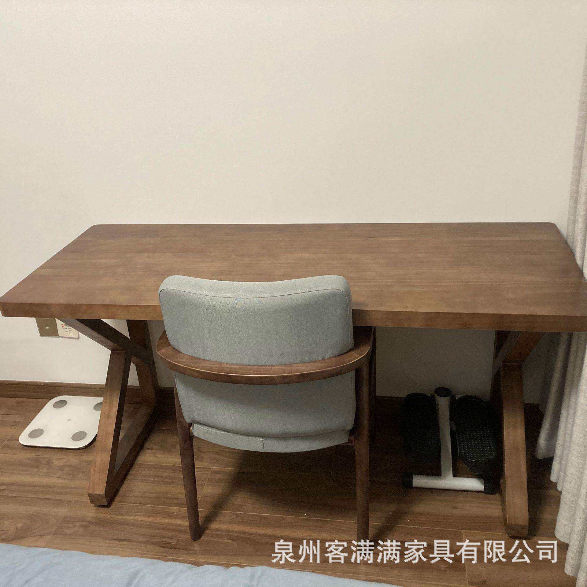 实木书桌学生家用台式电脑桌长条桌子工作台办公桌现代简约学习桌
