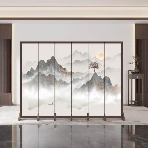 屏风中式隔断客厅办公移动简约现代轻奢卧室遮挡酒店简易