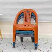 塑料小靠背椅扶手椅家...