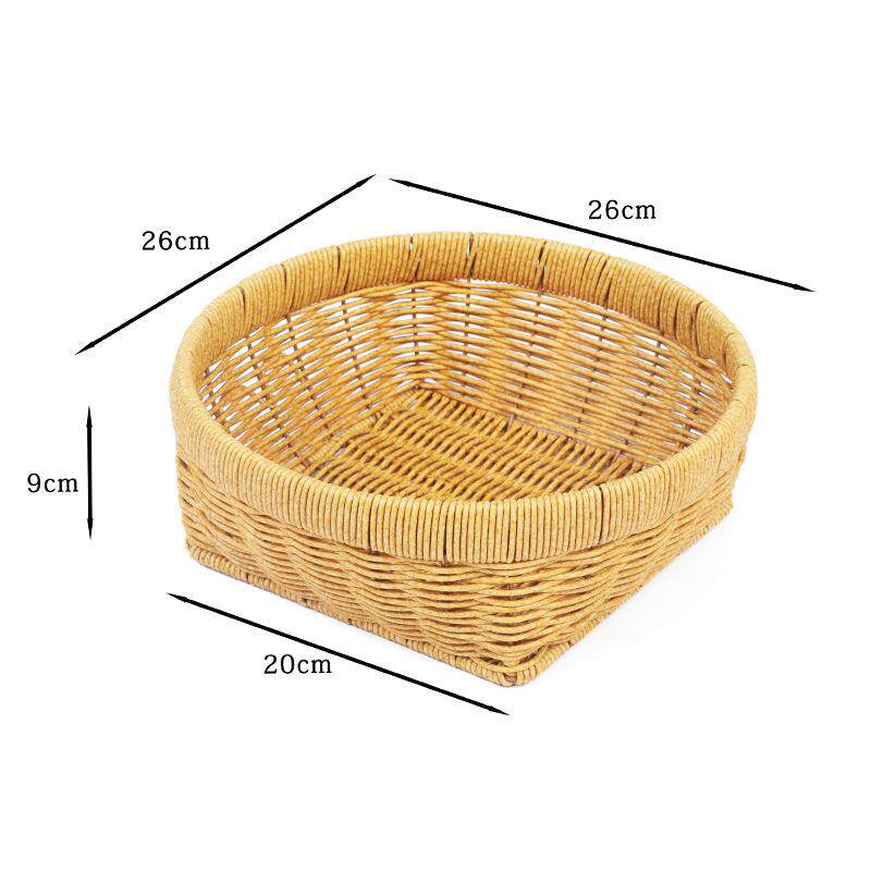 仿藤编织托盘面包篮咖啡茶馆商用托盘日系家客厅手工水果点心盘