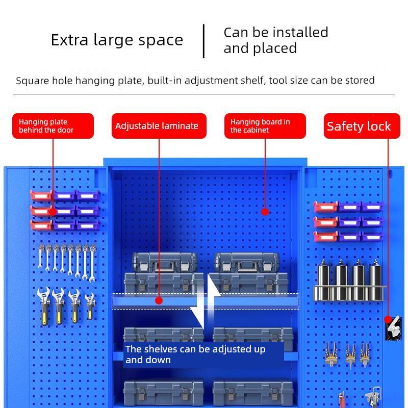 重型工具柜铁柜车间五金工具箱双门工厂储物柜安全工具柜加厚