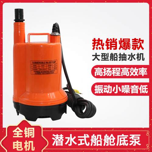 船用水泵舱底泵12V24v直流潜水泵电瓶浇花抽水泵大流量农用排水泵
