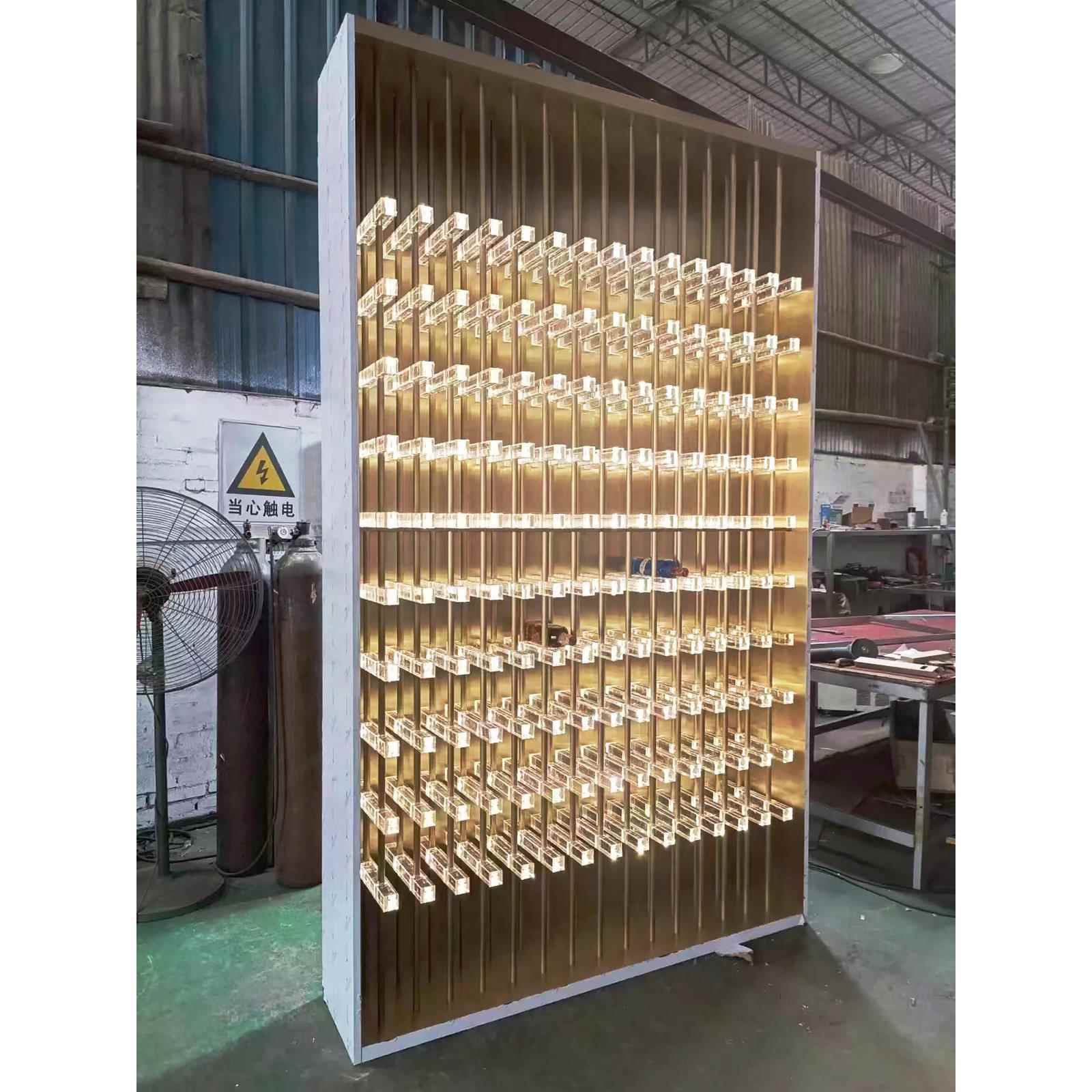定制轻金属亚克力酒柜集成恒温透明存储展示架不锈钢红酒柜