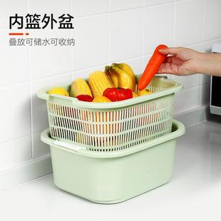 洗菜篮食品级家用加厚塑料洗菜篮子厨房漏水洗菜盆沥水篮滤水果盆