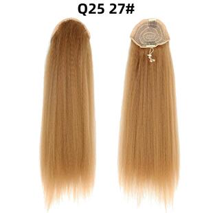 直销新款非洲马尾假发化纤抽绳式外贸高温丝女蓬松丝玉米烫YAKI长