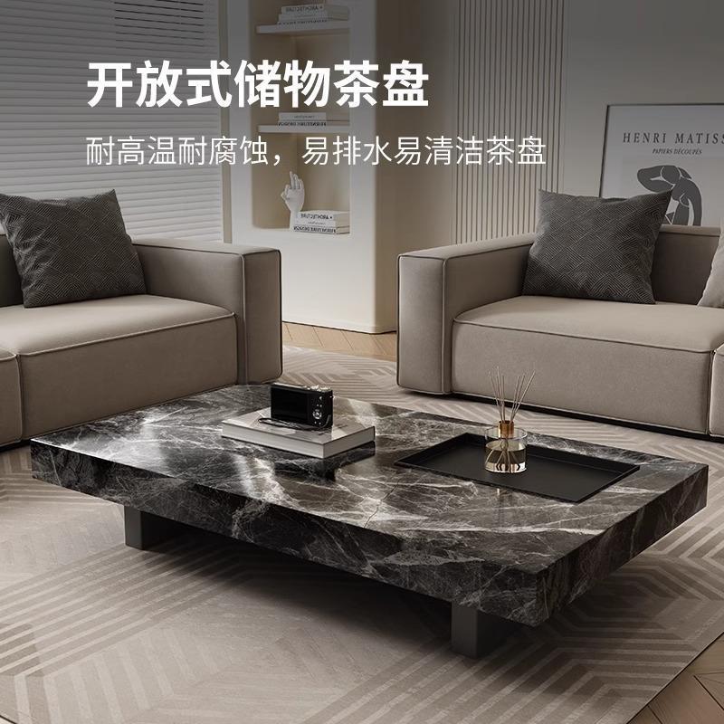 网红岩板桌子家用长方形现代简约矮办公室客厅茶几小户型意式极简