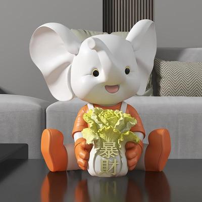 创意小象白菜桌面摆件电视柜酒柜玄关茶几乔迁新居搬新家装饰品