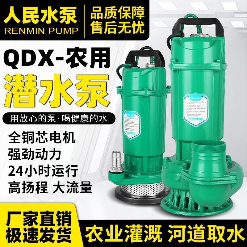 人民潜水泵220v高扬程农用灌溉大流量上海抽水机380污水泵4 5 6寸