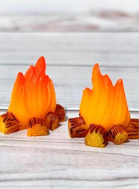 迷你柴火堆篝火小火堆火焰火把微景观盆景造景摆件装饰品diy沙盘