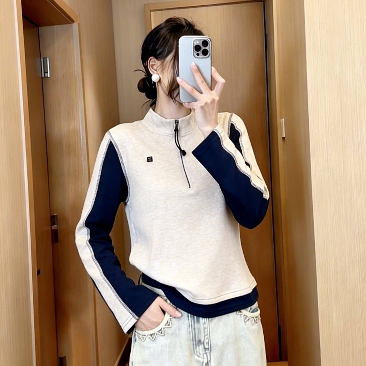 好货韩版时尚chic潮ins感宽松百搭高级感打底衫女胖mm上衣2026年