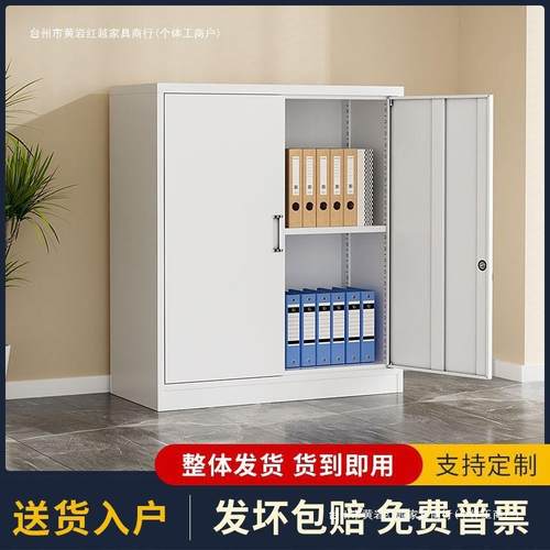 铁皮文件柜办公室储物柜资料柜抽屉置物收纳工具柜家用小柜子矮柜