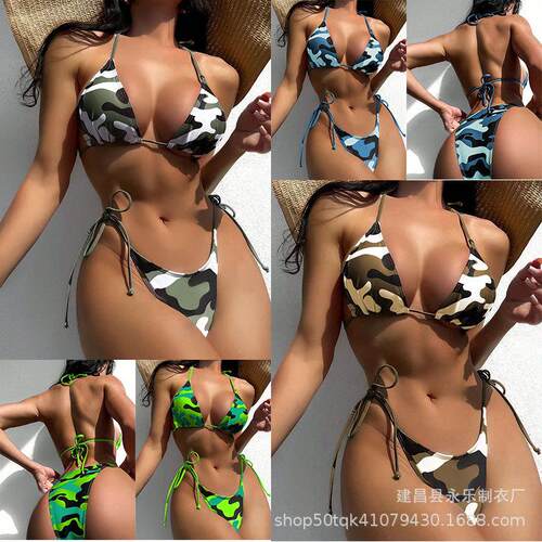 Swimsuit Beach Bikini Set Strap Strap Side Bottom Two
