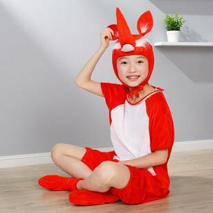 六一红狐狸演出服儿童舞台表演装幼儿园角色扮演服装话剧狐假虎威