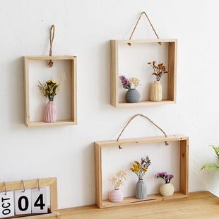 田园风墙壁挂花家居装饰品客厅卧室墙面干 干燥花创意壁饰墙上植