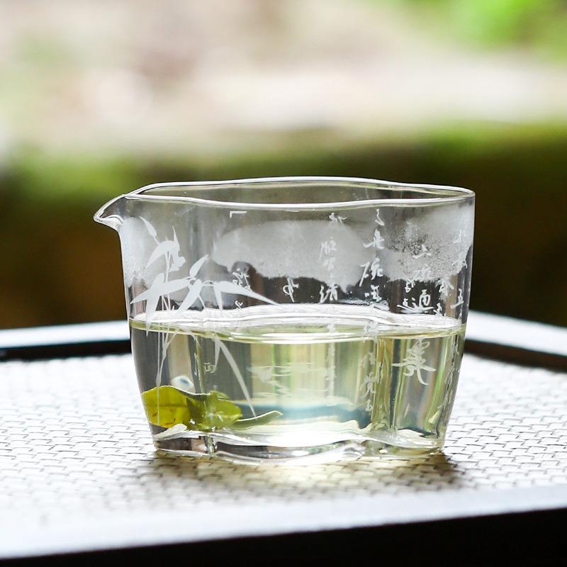 高硼硅玻璃公道杯简约透明加厚耐热家用创意茶海分茶器茶具配件
