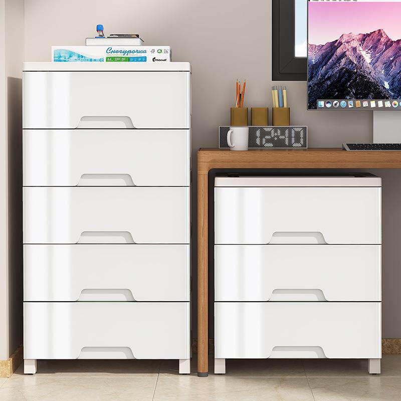 桌下收纳柜家用斗柜塑料卧室杂物储物柜床头柜客厅多功能抽屉柜子