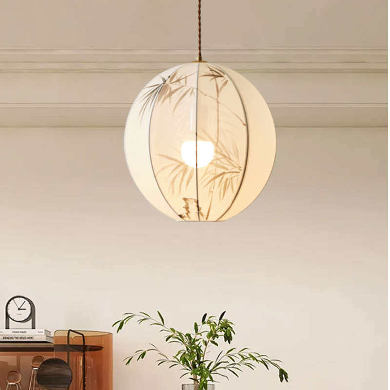 复古圆形吊灯现代中国风艺术餐厅灯布艺创意造型氛围感新款吧台灯,家装灯饰光源,餐厅吊灯,淘宝优惠券,粉丝福利购,淘宝优惠卷