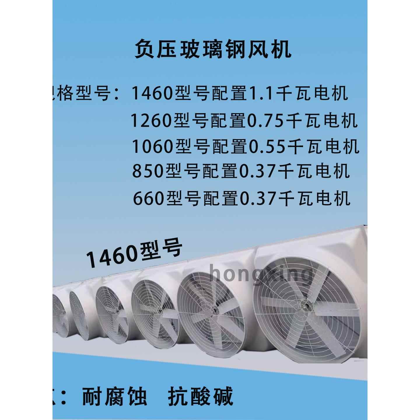 玻璃钢负压风机工业排气扇换气扇设备养殖大棚花卉风机1.1电机