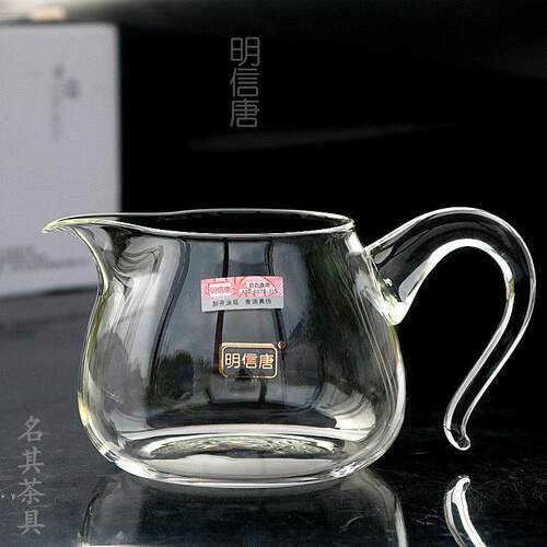 明信唐 高硼硅玻璃公道杯 手工加厚茶海 480ml分茶器功夫茶具配件