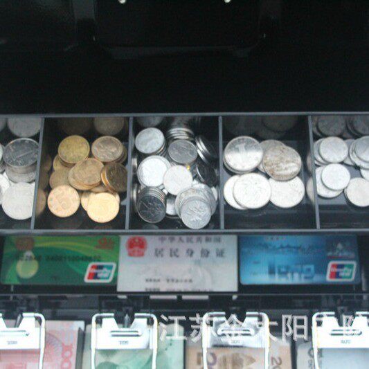 钥匙收银盒钱箱FOJ金属钱银盒迷你保险箱收机钱箱锁收带银盒